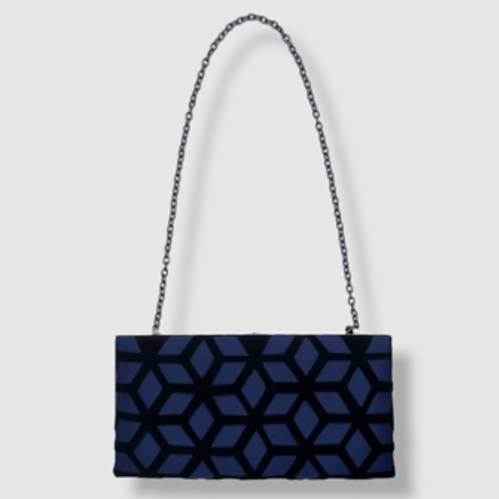 EUC Neiman Marcus geometric print clutch